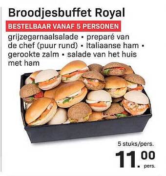 Buurtslagers Broodjesbuffet royal aanbieding