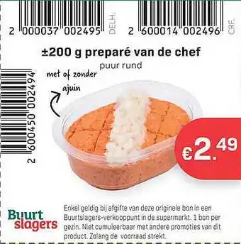 Buurtslagers Preparé van de chef aanbieding