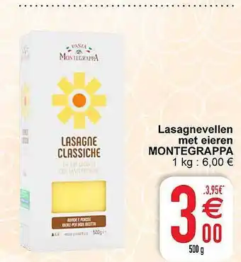Cora Lasagnevellen met eieren montegrappa aanbieding
