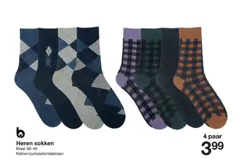 Zeeman Heren sokken Maat 39-46 Katoen/polyester/elastaan 4 paar aanbieding