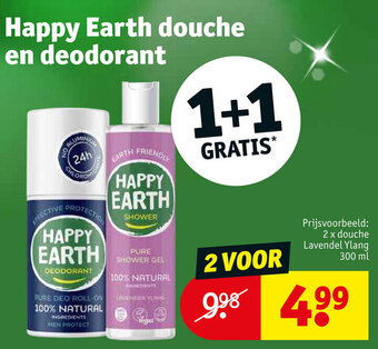 Kruidvat Happy Earth douche en deodorant aanbieding