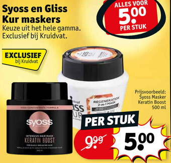Kruidvat Syoss en Gliss Kur maskers aanbieding