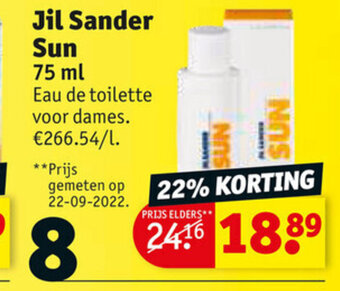 Kruidvat Jil Sander Sun 75 ml aanbieding