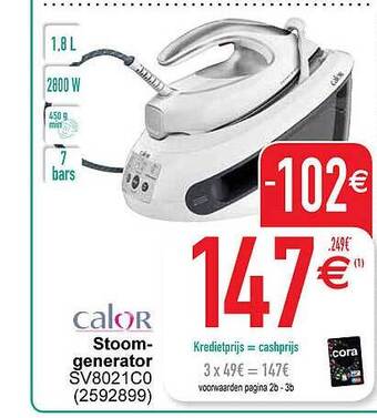 Cora Calor stoomgenerator aanbieding