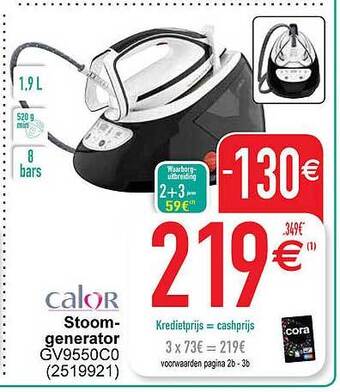 Cora Calor stoomgenerator aanbieding