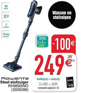 Cora Rowenta steelstofzuiger aanbieding
