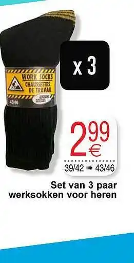 Cora Set van 3 paar werksokken voor heren aanbieding