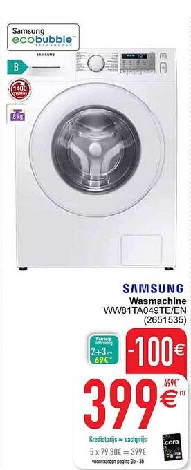 Cora Samsung wasmachine aanbieding
