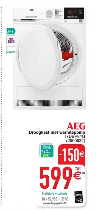 Cora Aeg droogkast met warmtepomp aanbieding