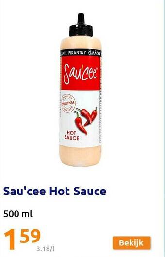 Action Sau'cee hot sauce aanbieding
