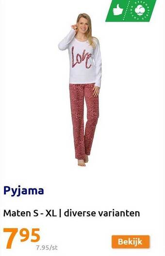 Action Pyjama aanbieding