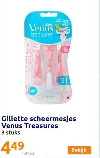 Action Gillette scheermesjes venus treasures aanbieding