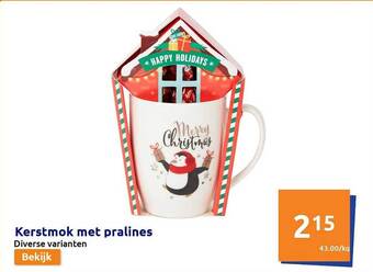 Action Kerstmok met pralines aanbieding