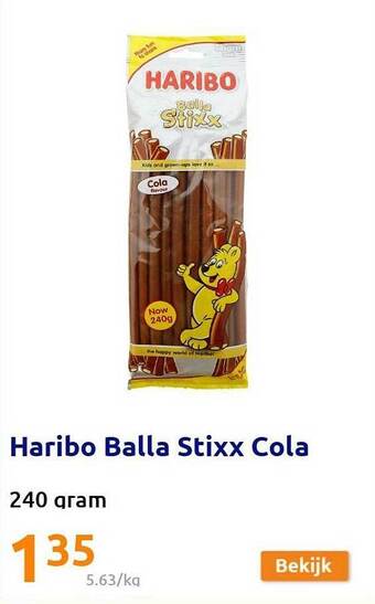 Action Haribo balla stixx cola aanbieding