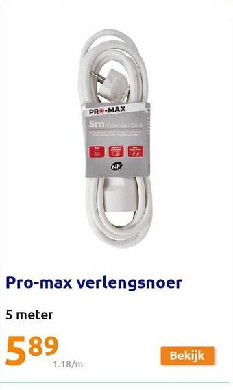 Action Pro-max verlengsnoer aanbieding