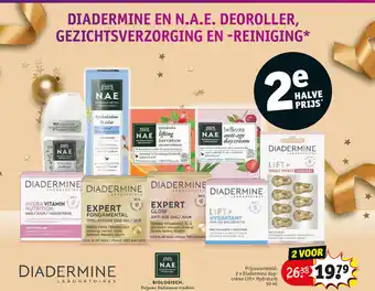 Kruidvat Diadermine en n.a.e. deoroller, gezichtsverzorging en-reiniging aanbieding