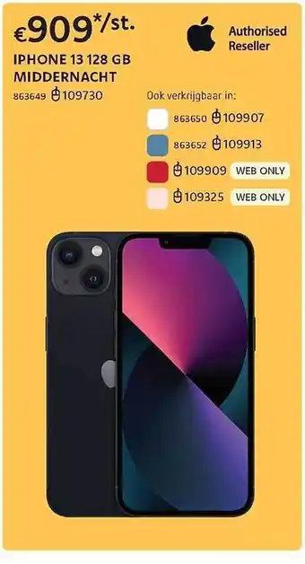 Dreamland Iphone 13 128 gb middernacht aanbieding