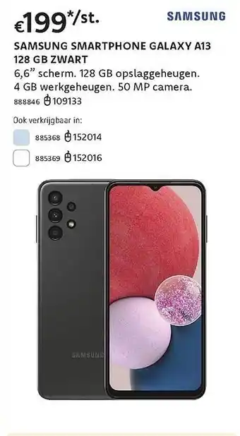 Dreamland Samsung smartphone galaxy a13 128 gb zwart aanbieding