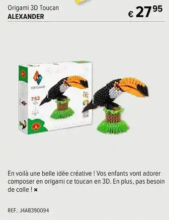 Origami 3d toucan alexander