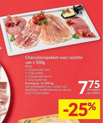 Intermarché Charcuteriepakket voor raclette aanbieding
