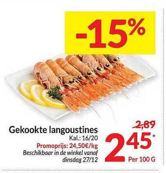 Intermarché Gekookte langoustines aanbieding