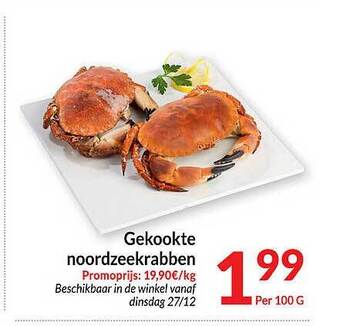 Intermarché Gekookte noordzeekrabben aanbieding