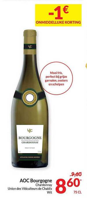 Intermarché Aoc bourgogne chardonnay aanbieding