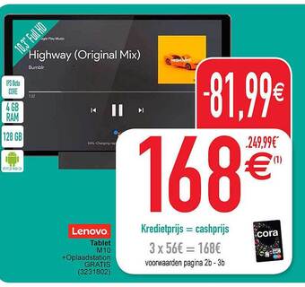 Cora Lenovo tablet m10 aanbieding