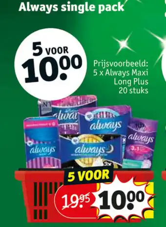 Kruidvat Always single pack aanbieding