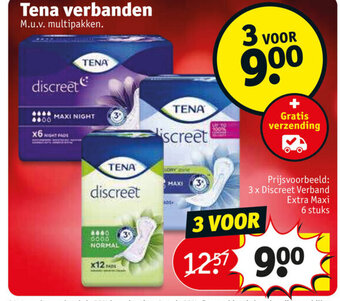 Kruidvat Tena verbanden aanbieding