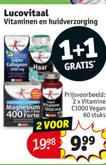Kruidvat Lucovitaal vitaminen en huidverzorging 1+1 gratis aanbieding