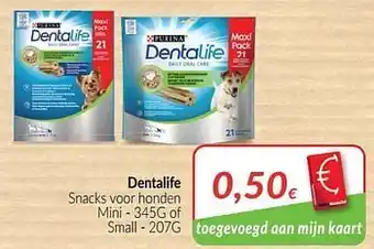 Intermarché Dentalife snacks voor honden mini - 345 g of Small - 207 g aanbieding
