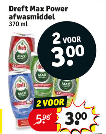 Kruidvat Dreft Max Power afwasmiddel 370 ml aanbieding