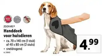 Lidl Handdoek voor huisdieren ca. 70 x 140 cm ( 1 stuk) aanbieding