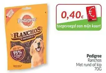 Intermarché Pedigree ranchos met rund of kip 70 g aanbieding