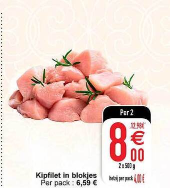 Cora Kipfilet in blokjes aanbieding