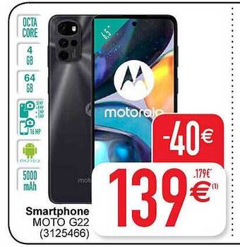 Cora Smartphone moto g22 aanbieding