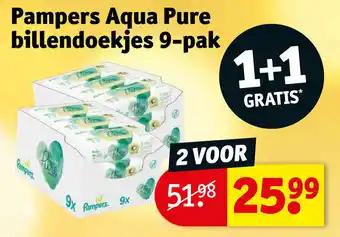 Kruidvat Pampers Aqua Pure billendoekjes 9-pak aanbieding