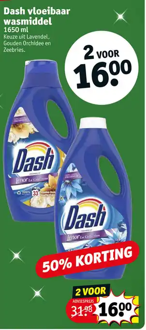 Kruidvat Dash vloeibaar wasmiddel 1650ml aanbieding