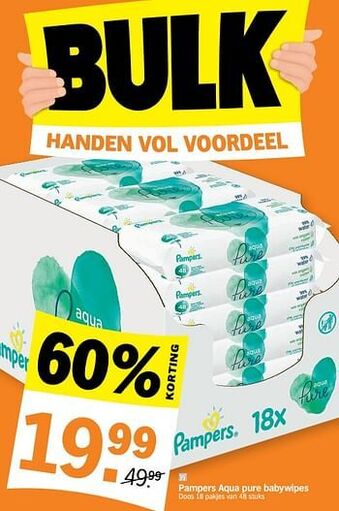 Pampers aqua pure babywipes 48 stuks