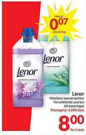 Intermarché Lenor vloeibare wasverzachter aanbieding