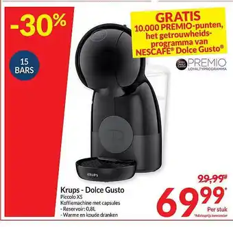Intermarché Krups dolce gusto koffiemachine met capsules aanbieding