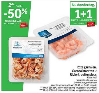 Intermarché Roze garnalen, garnaalstaarten of rivierkreeftenvlees aanbieding