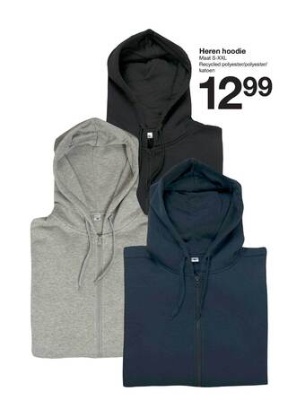 Zeeman Heren hoodie aanbieding