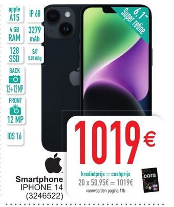 Cora Smartphone IPHONE 14 aanbieding