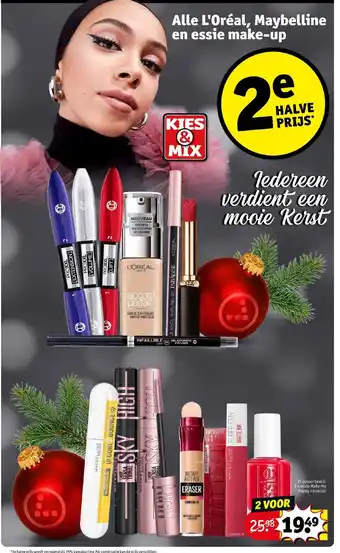 Kruidvat Alle L'Oreal, Maybelline en essie make-up aanbieding