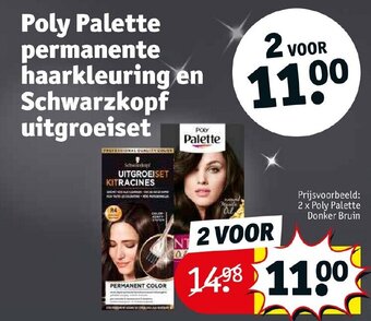 Kruidvat Poly Palette permanente haarkleuring en Schwarzkopf uitgroeiset aanbieding
