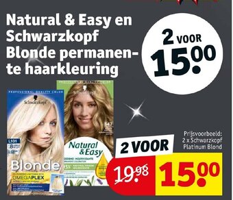 Kruidvat Natural & Easy en Schwarzkopf Blonde permanente haarkleuring aanbieding