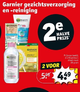 Kruidvat Garnier gezichtsverzorging en -reiniging aanbieding