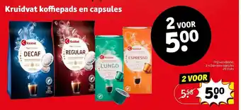 Kruidvat koffiepads en capsules aanbieding